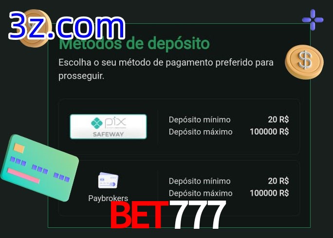 O cassino BET777 oferece uma grande variedade de métodos de pagamento